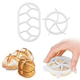 Aohcae Brötchenstempel Set , 2 PCS Brötchen Ausstecher Brotstempel Brotdrücker Werkzeuge zum Selberschneiden von Brot.(Weiß)