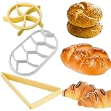 Brötchenstempel Brot Backen Zubehör Brotstempel - 3-teiliges Teigpressen-Set, Brotstempel für Kaisersemmel Stempel, Brot-Rolle, Croissant-Schneider